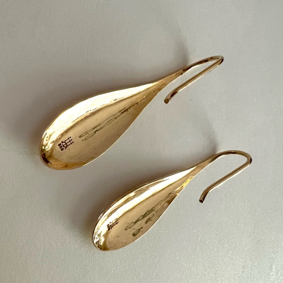 14k gold James Avery drop hook earrings hammered marriage rings cross pendant - Picture 6 of 14